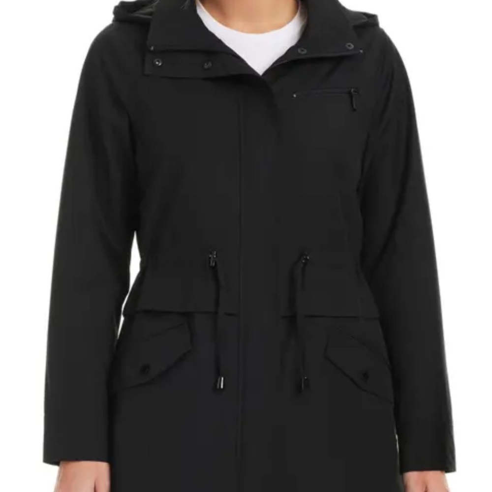 Vince Camuto Black Utility Jacket with Drawstring Waist